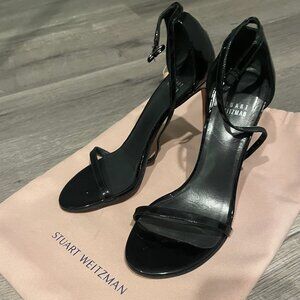 Stuart Weitzman Patent Leather Stiletto Heels Sandals